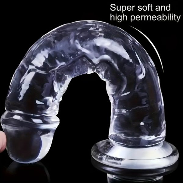 1pc Large Transparent Dildo Female Pleasure Couple Sex Toys With Suction Cup For Handfree Play