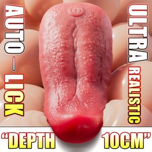 Realistic Tongue Vibrator for Women - 10 Vibration Modes, USB Rechargeable Licking & Thrusting Stimulator, Liquid Silicone G-Spot, Clitoral, Nipple Toy for Solo or Couples Play, Adult Pleasure Toy | Solo Play Toy | Skinlike Texture