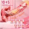 Telescopic Rotating Realistic Dildo Anal Vibrator With Tongue Licking Clitoral Stimulator With Handsfree Base, 5 In 1 G-Spot Vibrator With 5 Thrusting & 10 Vibrating & Heating Modes, Clit Massager Anal Butt Plug Dildo Adult Sex Toys For Women Couples - Image 8