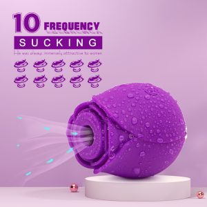 Upgraded USB Rechargeable Rose Flower Suction Device - Vibrating Clitoral Stimulator for Sensitivity, 10 Frequency Patterns, Intimate Pleasure Toy for Couples