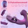 Clitoris G-Spot Vibrator Dildo for Her, 3-in-1 Tongue Licking Sucking Vibrators with 10 Vibration & 5 Flapping Pulsation & 5 Licking Suction Modes, Clitoral Nipples Massager Anal Butt Plug Vagina G Spot Stimulators Adults Sex Toys for Women Couples - Image 2