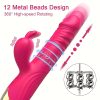 Thrusting Rabbit Vibrator Anal Butt Plug Dildo, G Spot Clitoral Vibrators Rechargeable Realistic Silicone Dildo with 3 Telescopic & 10 Vibrating Modes, Clit Nipples Massager Anus Vagina G-Spot Stimulator, Rose Red Adult Sex Toys for Women Men Couples - Image 6