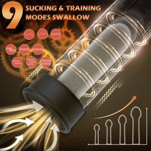 XPower 9 Modes Vibrator for Men, USB Rechargeable Lithium Battery Powered, Automatic Stimulator with Thrust, Male Exercise Device, Durable Vibration Toy