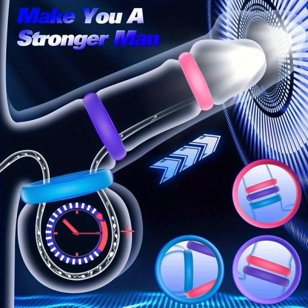 Three Color Lollipop Lock Ring, Men'S Ring, Can Last for Sexual Intercourse, Penis Ring, And Sex Toy.