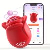 [App Control Rose Vibrator] App Control Rose Sucking Vibrator - 1pc Sexy Toy Clitoral Nipple Stimulator, G-spot Vibrator Rose Sucker, Personal Massager For Women Female Couples Adult Toy, Skin Friendly, Good Gift - Image 3