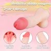 Silicone Soft 2in 1 Design Lifelike Dildo Realistic Vagina Pocket Pussy Masturbator Adult Sex Toys, Unisex Masturbators Dildos Ass Sex Toy with Vivid Penis Sleeve for Male Women Couple - Image 5