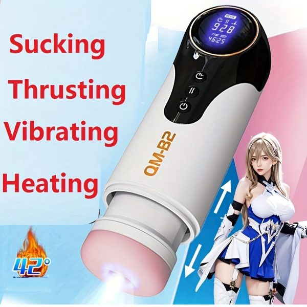 Automatic Male Masturbator, Male Masturbator Sex Toy - Multiple Frequency, Automatic Male Masturbator Cup, With Sucking, Thrusting, Vibrating, Heating Modes, Adult Toy, Men'S 3D Textured Pocket Cat