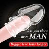 2 Pcs Reusable Penis Extender Sleeve Enlarge Soft Stretch Cock Girth Enhancer Sleeve Enlargement Delayed Ejaculation G Spot Stimulation Glans Condom Male Adult Sex Toys for Men Couples - Image 4