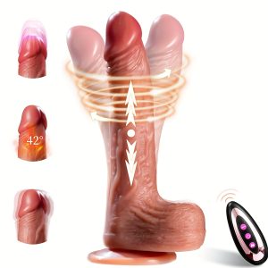 Realistic Thrusting Dildo Vibrator Sex Toys, Lifelike Remote Control Dildo for Clitoral G spot Stimulation with Vibrating & Thrusting & Heating Modes, Strong Suction Cup for Hands-Free Play, Adult Sex Toys for Women & Men & LGBTQ+