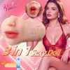 1pc Portable Male Masturbator with Realistic Face, TPE Super Soft And Healthy Elastic Material, Masturbator Deep Throat Oral Adult Toys, Sex Doll with Realistic Textured Mouth Vagina And Tight Anus, Suitable for Men Masturbation, amazing Male Gifts - Image 3