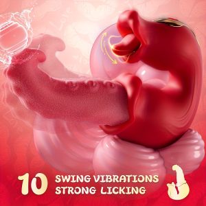 Ex Toys Vibrator, Adult Toys For Women Thrusting Vibrators Dildo Rose Sex Toy With 10 Licking & Vibration Modes, G-spot Clit Stimulator Pleasure Tools For Female Adult Toy