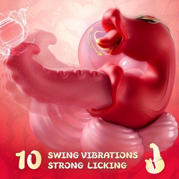 Ex Toys Vibrator, Adult Toys For Women Thrusting Vibrators Dildo Rose Sex Toy With 10 Licking & Vibration Modes, G-spot Clit Stimulator Pleasure Tools For Female Adult Toy