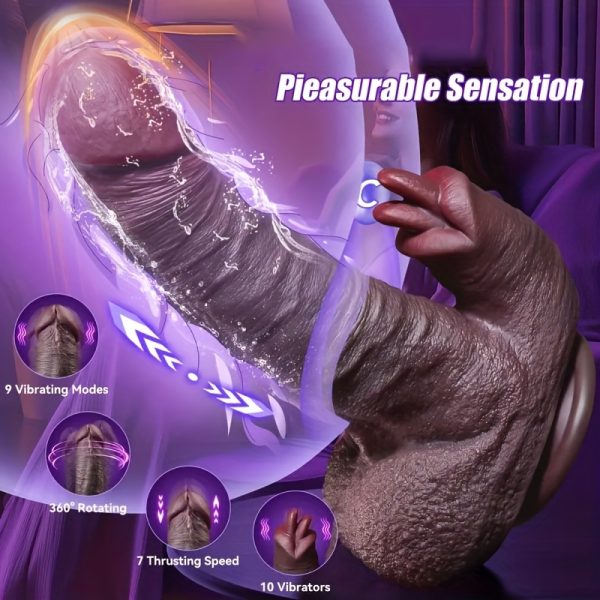 1 High-performance Vibrating Dildo with Suction Cup Base Includes 3 Insertions And 7 Adjustable Vibration Heat Settings for Ultimate G-spot Vaginal And Anal Stimulation, Made From Silicone, Perfect for Women And Partners.