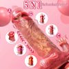 Telescopic Rotating Realistic Dildo Anal Vibrator With Tongue Licking Clitoral Stimulator With Handsfree Base, 5 In 1 G-Spot Vibrator With 5 Thrusting & 10 Vibrating & Heating Modes, Clit Massager Anal Butt Plug Dildo Adult Sex Toys For Women Couples - Image 5