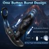 3-in-1 Prostate Massager Vibrator - Dual Penis Ring, 3 Thrusting Speeds, 12 Vibration Modes, Soft Silicone for Men, Women, and Couples (Black) - Image 4