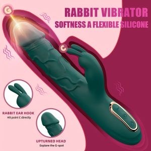 1pc Rechargeable Silicone Rabbit Vibrator, 2-in-1 G-Spot Stimulation And Clitoral Massager, 10 Vibration Modes, USB Powered, Soft And Quiet Adult Sex Toy