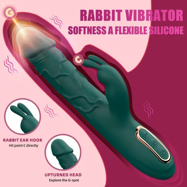 1pc Rechargeable Silicone Rabbit Vibrator, 2-in-1 G-Spot Stimulation And Clitoral Massager, 10 Vibration Modes, USB Powered, Soft And Quiet Adult Sex Toy