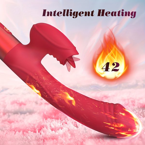 A Rechargeable Rabbit-shaped Vibrator for Women with 10 Adjustable Vibrations And 7 Thrust Modes - G-spot And Clitoral Stimulator, Smart Heating, USB Charging Cable Included, Suitable for Female And Couple Pleasure.