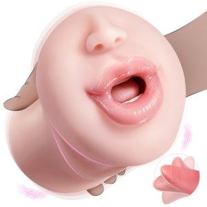 Licking Vibrating Oral Sex Deep Throat Blow Job Stroker For Men Orgasm, Male Masturbators With Tongue And Teeth, Realistic Men Masturbation Toy Male Stroker, Lifelike Male Masturbator Sex Toys For Men