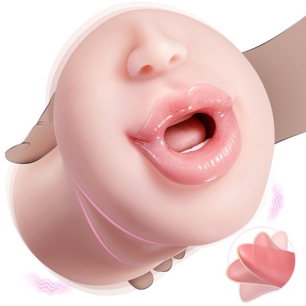 Licking Vibrating Oral Sex Deep Throat Blow Job Stroker For Men Orgasm, Male Masturbators With Tongue And Teeth, Realistic Men Masturbation Toy Male Stroker, Lifelike Male Masturbator Sex Toys For Men