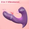 Clitoris G-Spot Vibrator Dildo for Her, 3-in-1 Tongue Licking Sucking Vibrators with 10 Vibration & 5 Flapping Pulsation & 5 Licking Suction Modes, Clitoral Nipples Massager Anal Butt Plug Vagina G Spot Stimulators Adults Sex Toys for Women Couples - Image 7
