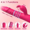 Thrusting Rabbit Vibrator Anal Butt Plug Dildo, G Spot Clitoral Vibrators Rechargeable Realistic Silicone Dildo with 3 Telescopic & 10 Vibrating Modes, Clit Nipples Massager Anus Vagina G-Spot Stimulator, Rose Red Adult Sex Toys for Women Men Couples - Image 5