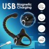 Vibrating Cock Ring Taint Stimulator with Mini Bullet, Remote Control Anal Butt Plug Prostate Massager Penis Ring Male Vibrators for Men Pleasure Sex Toys For Adult Couples - Image 6