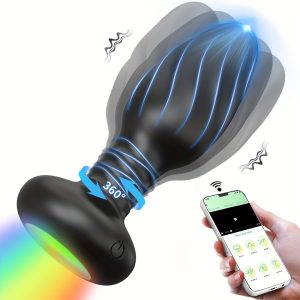 Thrusting Anal Plug Vibrator Prostate Massager With Vibrating Cock Ring, App Remote Control Anal Plug With 9 Thrusting & Vibrating Modes, Anal Dildo Butt Plug Sex Toys For Men And Couple Pleasure