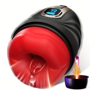 Male Sex Toys For Men Vibrator - Male Masturbator Trainer, Mouth-Wrapped Penis Vibrator Adult Toys With Heating Rod, LCD, Pocket Pussy Stroker Adult Sex Toy & Games