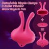 [Rabbit Breast Massager] Couple Sex Toys - Rabbit Breast Massager Nipple Clip Vibrator - Image 2