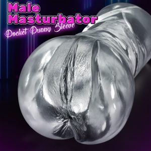 2 In 1 Transparent Pocket Pussy Male Masturbators, Sex Doll With Realistic Textured Vagina And Tight Anus, Masturbator Male Adult Sex Toys For Men Pleasure (Transparent)