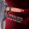 Black Leather Cock Ring Sex Bondage BDSM Testicle Pulling Collar and Leash, Ball Stretcher with Chain Leash, Scrotum Set Reusable Sex Toys for Enhand Sensual Play and Intimate Exploration - Image 7