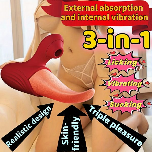 1pc Suction Vibrator, Rabbit Vibrator, Tongue Toy for Women for Clit G Spot Vibrator Stimulation, 10 Sucking & 10 Tongue Licking & Vibrating Adult Toys, Women Couple Play Toys