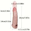 1 Reusable Vibrating And Non Vibrating Rooster Penis Cover, Flesh Colored Penis Cover, Penis, Male And Female Couple Sex Toy with G-spot Vibrator, Vibrating Dildo Penis EnlarSynthetic Gemstoneent Device, Couple Adult Male And Female Sex Toy - Image 6