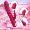 Powerful Thrusting Rabbit Vibrator, Silicone G Spot Clitoral Vibrator Rechargeable Battery Realistic Dildo Vibrator With 10 Thrusting & 10 Vibrating Modes, Rose Sex Toys For Women - Image 6