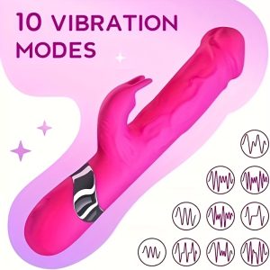 Realistic Rabbit Silicone Vibrator Huge Dildo Powerful Vibration Modes - G-spot Stimulation, Clitoral Massager, Rechargeable - Adult Toy For Couples