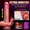 1pc 8.27" Realistic Silicone Dildo Vibrator with Telescopic Thrust & Licking Action - 10 Modes, Heated for Lifelike Temperature, 360° Rotation,, Easy to Clean - Perfect for Female Couples Adult Toy - Image 4