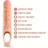 , Performan Ultra Soft X5 Plus 9 Inch Penis Sheath Extend Your Penis 0.534; Thicken Up to 1.534; Realistic Textured Rooster Sleeve Girth Enhanr Sex Toy for Men Beige - Image 2