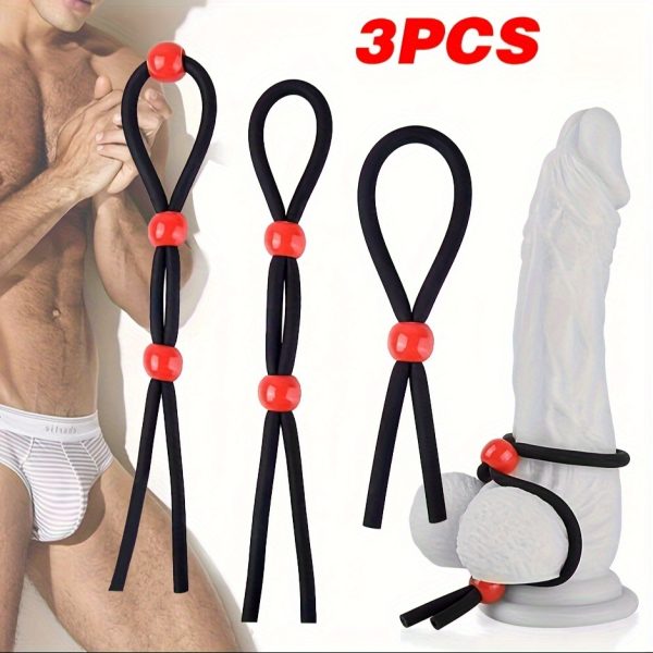 3 PCS Adjustable Cock Ring Set Love Rings Basic Penis Ring Sex Toys For Men