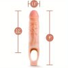 , Performan Ultra Soft X5 Plus 9 Inch Penis Sheath Extend Your Penis 0.534; Thicken Up to 1.534; Realistic Textured Rooster Sleeve Girth Enhanr Sex Toy for Men Beige - Image 4