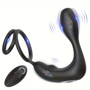 Prostate Massager Anal Vibrator,Anal Sex Toys with Cock Ring,Vibrating Anal Plugs for Men,12Vibrating Modes,Male Prostate Stimulor Toys Suitable for Men Women and Couples