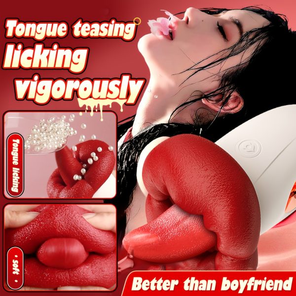 Tongue Clamping Rod Big Mouth Vibration Rod 10 Frequency Tongue Licking Jumping Egg Ring Female Vibrator Jumping Egg 40mm Realistic Tongue Can Penetrate Deep Into The Clitoris