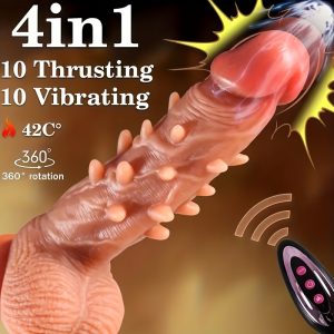 8.7-inch Realistic Thrust Personal Massager Vibrator With Remote Control_10 Vibration And Telescopic Modes, Liquid Silicone, USB Charging, Suitable For Men And Women For G-spot And Anus