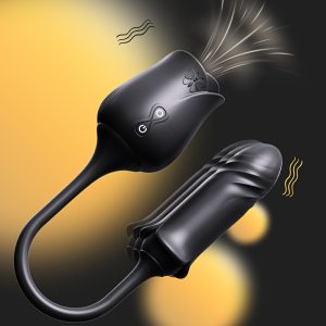 2025 Upgrated Rose Sex Toy for Women: Rose Vibrator Body-Safe Silicone with Quiet 10 Suction Model Design, 3-In-1 Rose Sex Toy Stimulator for Women with 10 Sucking & Thrusting Dildo G Spot Adult Toy