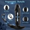 3-in-1 Prostate Massager Vibrator - Dual Penis Ring, 3 Thrusting Speeds, 12 Vibration Modes, Soft Silicone for Men, Women, and Couples (Black) - Image 6