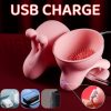 Rabbit Vibrators For Women Nipple Sucker G-Spot Vibrator Massager Sex Toys Soft Silicone Breast Massage With 10 Vibration Mode For Couple Female Rechargeable Adult Pink Nipple Clamp Toy Sextoy - Image 6