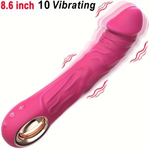 Realistic Vibrator Dildo - 10 Powerful Vibration Modes, Clitoris & G Spot Stimulator, Anal Massager for Women & Couples