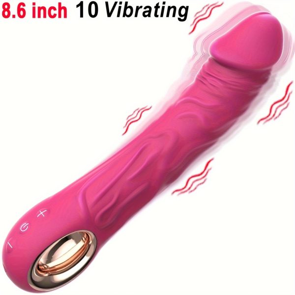 Realistic Vibrator Dildo - 10 Powerful Vibration Modes, Clitoris & G Spot Stimulator, Anal Massager for Women & Couples