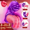 Vibrator Adult Sex Toys for Women - 4in 1 Tongue Thrusting Vibrators Dildo Rose Sex Toys with 10 Licking Clitoral & 10 Vibration Mode, G Spot Clit Stimulator Pleasure Tools for Female Couples Games - Image 6