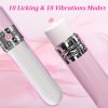 2 In 1 Licking & Vibration Functions Bullet Vibrator, Mini Vibrator Adult Sex Toys For Women, G Spot Vibrator Finger Sex Toy With Powerful Tongue Licking & Strong Vibration Clitoral Stimulator - Image 4
